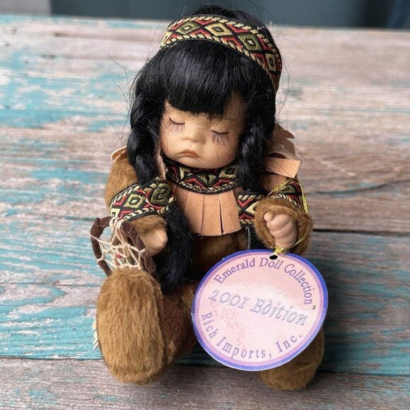 Vintage Emerald Doll Collection 2001 Willie Child Native American Outfit Tags 5" - Picture 1 of 10
